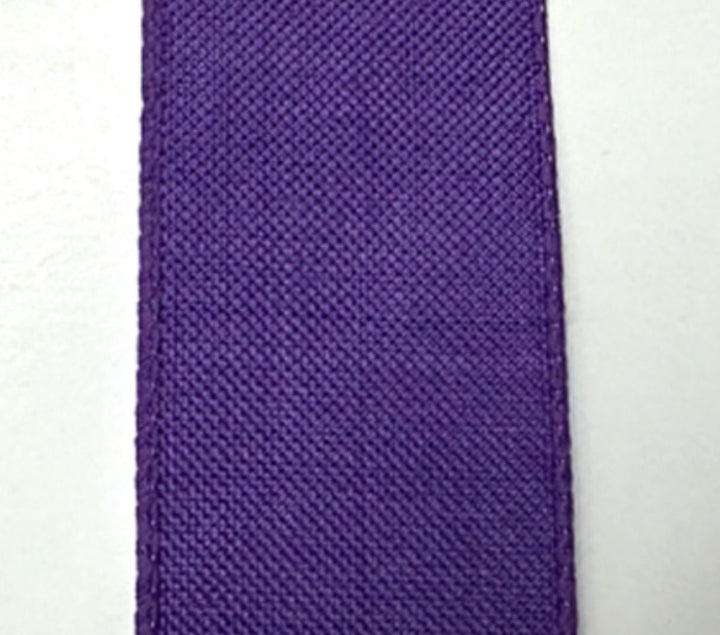 Grape purple, linen, wired ribbon 2.5” - Greenery MarketWired ribbonX314840-48