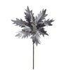Gray velvet snowflake poinsettia stem - Greenery MarketSeasonal & Holiday Decorations282039