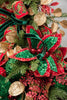 Green and red sequin poinsettia stem - Greenery MarketMTX71996