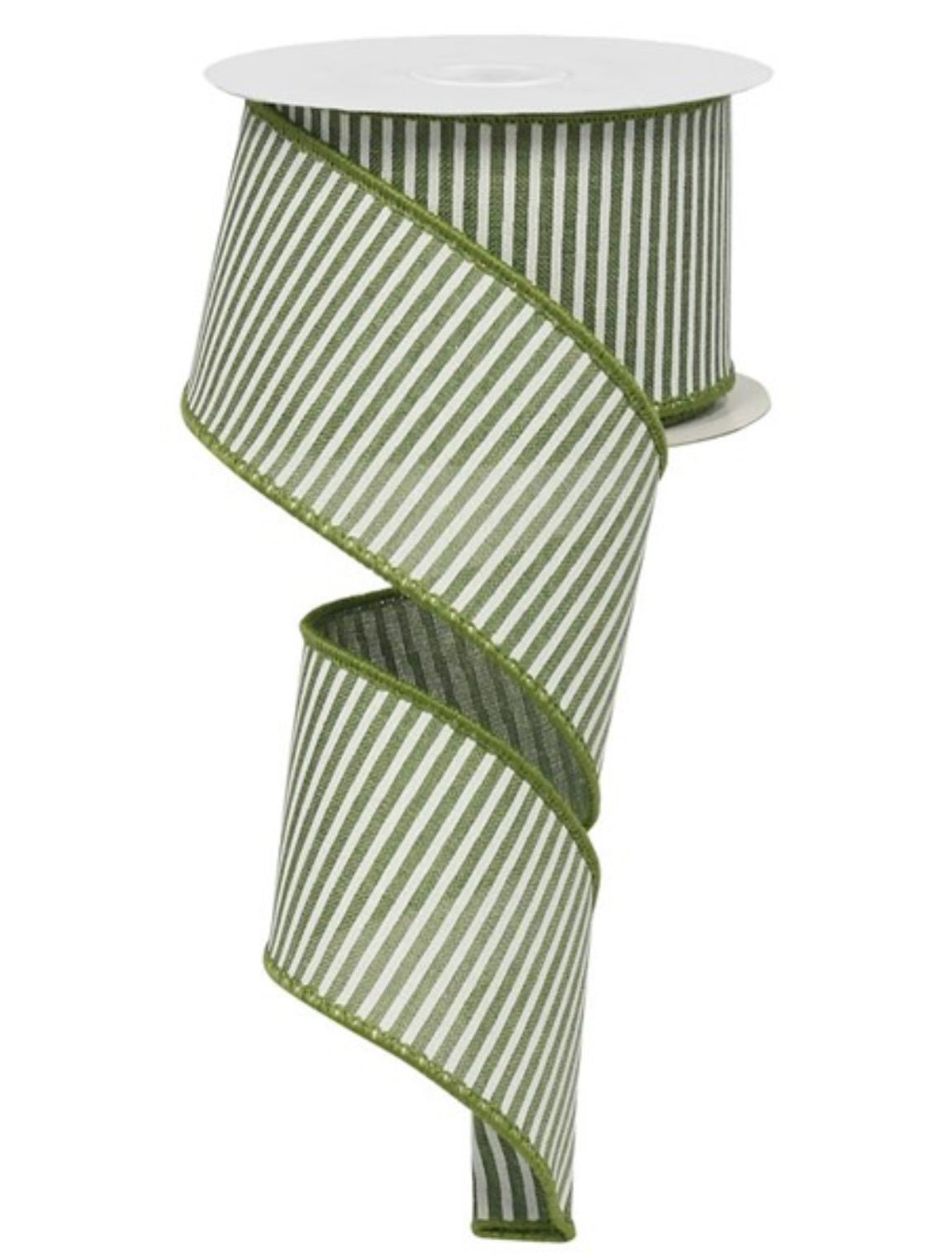 green and white stripes wired ribbon 2.5” - Greenery MarketWired ribbonRG1781W9
