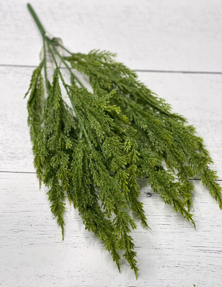 Green flocked cedar bush 15” - Greenery MarketArtificial Flora26461