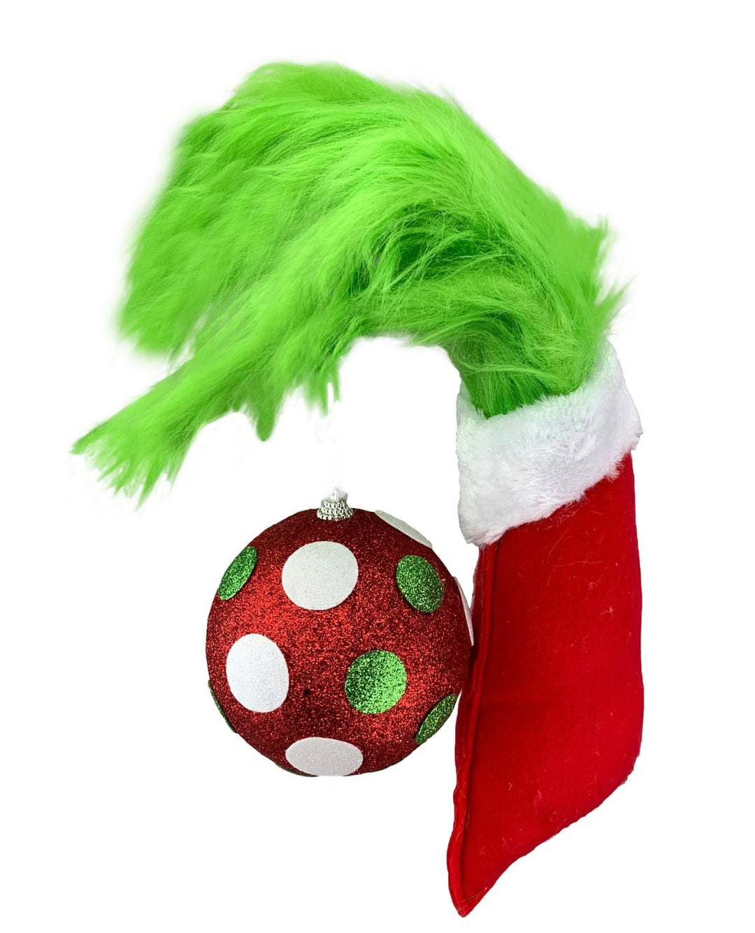 Green fluffy monster hand holding ornament - Greenery MarketPicks85515RWG