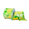 Green with lemons, 10 yards, 2.5" - Greenery MarketWired ribbon41237-40-09