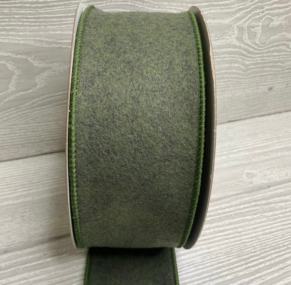 Green wool wired ribbon 2.5” - Greenery MarketRibbons & Trim138960