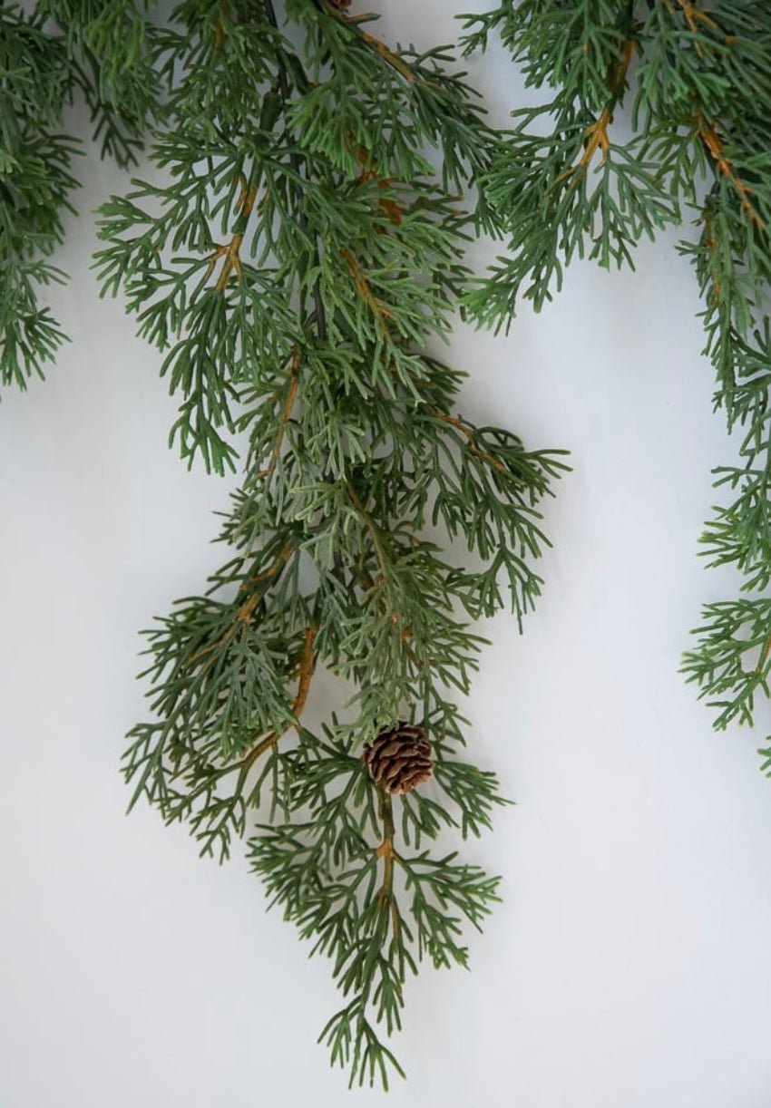 Hanging cedar and cone pine spray - Greenery Market26085