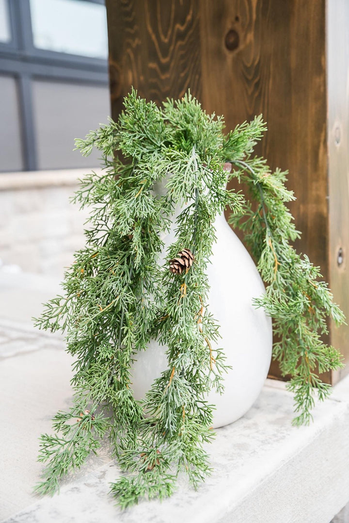 Hanging cedar and cone pine spray - Greenery Market26085