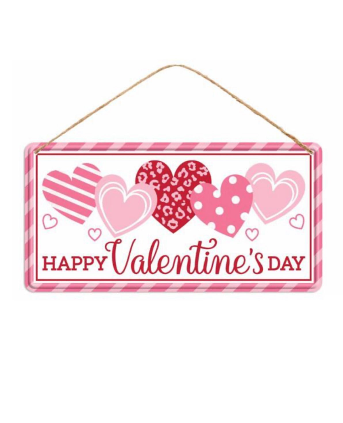 Happy Valentine’s Day heart metal sign - Greenery Marketsigns for wreathsMD1234
