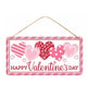 Happy Valentine’s Day heart metal sign - Greenery Marketsigns for wreathsMD1234