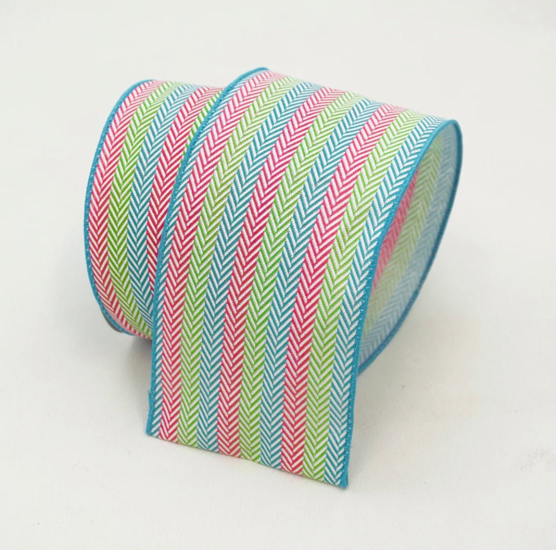 Herringbone stripes 2.5” farrisilk wired ribbon - Greenery MarketRibbons & TrimRA876-32