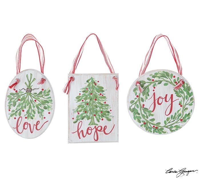 Holiday greenery joy hope love x 3 signs - Greenery Market1952186