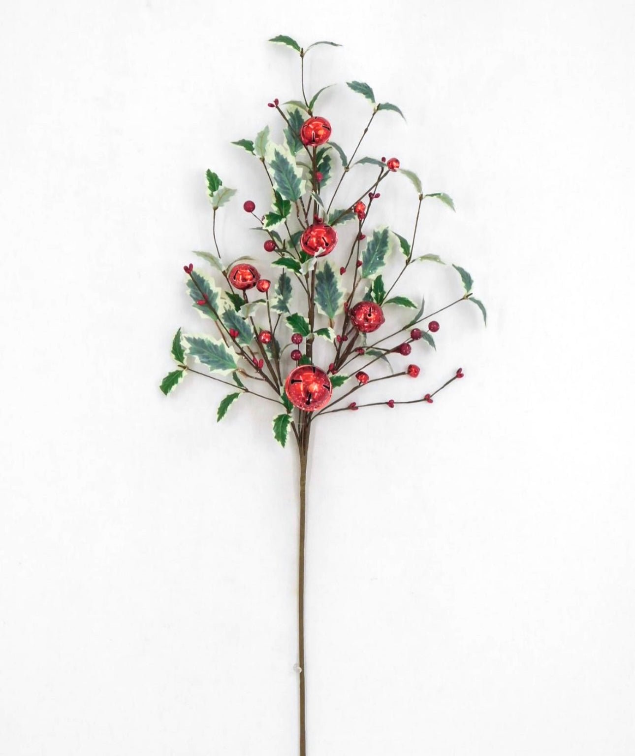 Holly berry and red bell spray - Greenery MarketArtificial Flora63207