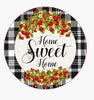 Home sweet home strawberries 12” round sign - Greenery Market Novelty Signs