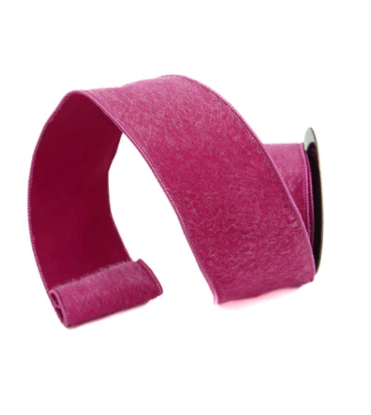 Hot pink fuzzy fleece 2.5” farrisilk wired ribbon - Greenery MarketRibbons & TrimRc073-08
