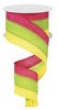 Hot pink, lime green, and yellow wired ribbon, 2.5” - Greenery Marketwired ribbonRg1604m6