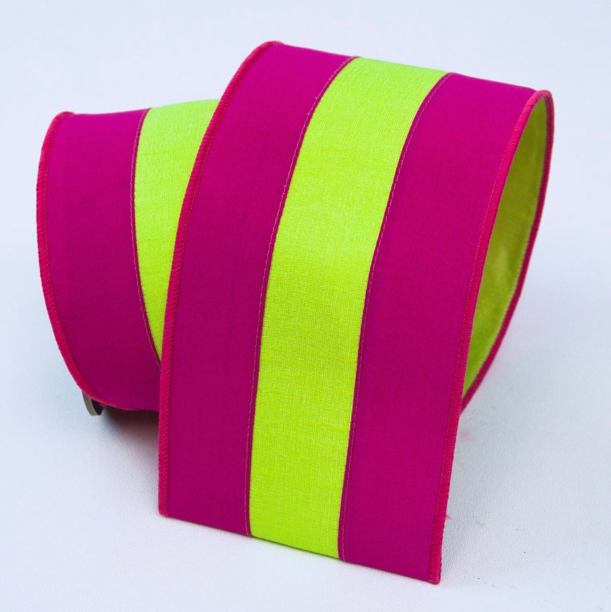 Hot pink stripe 4” farrisilk wired ribbon - Greenery MarketRibbons & TrimRG001-14