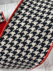 Houndstooth with red velvet backed wired ribbon 4” - Greenery Market Wired ribbon