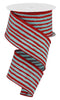 Ice Blue and red irregular stripes - Greenery MarketWired ribbonRGA1382TA