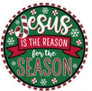Jesus is the reason for the season Christmas metal 12” round sign - Greenery MarketSeasonal & Holiday DecorationsMD0997
