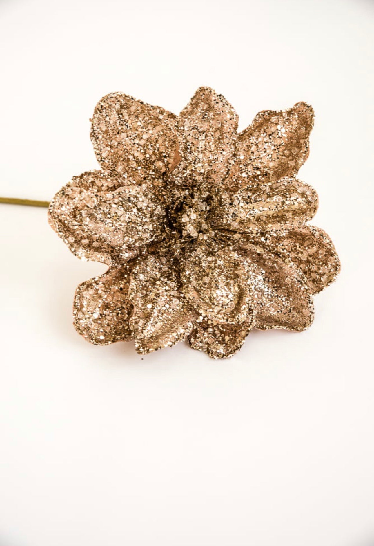 Jeweled and beaded magnolia stem - champagne - Greenery MarketXg903-ch