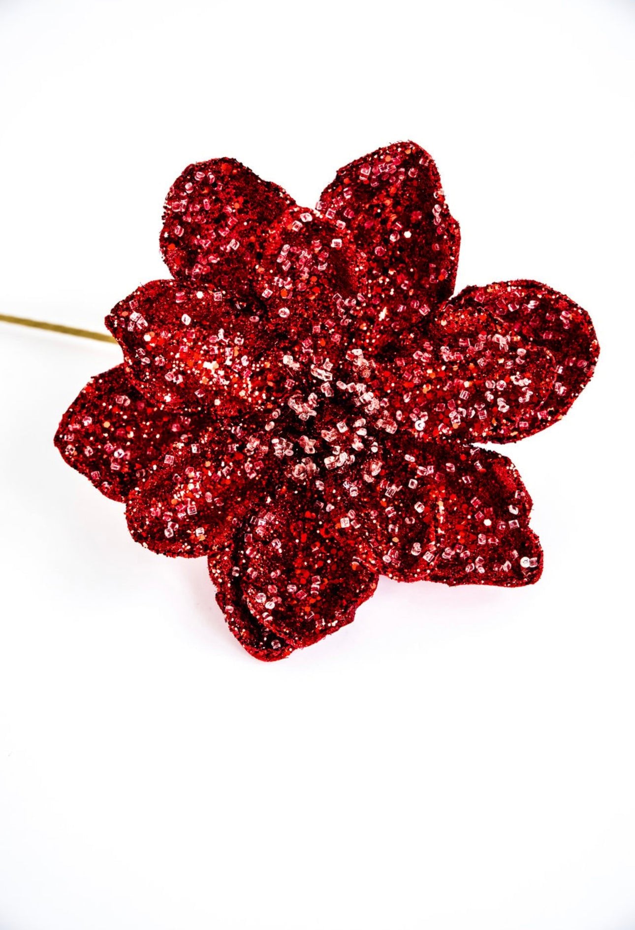 Jeweled and beaded magnolia stem - red - Greenery MarketXg903-R