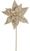 Jeweled and beaded poinsettia stem - champagne - Greenery MarketXg902-ch