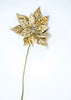 Jeweled and beaded poinsettia stem - gold - Greenery MarketXG841-GO