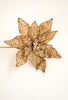 Jeweled and beaded poinsettia stem - gold - Greenery MarketXg902-go