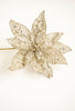 Jeweled and beaded poinsettia stem - platinum - Greenery MarketXg902-PT