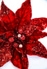 Jeweled and beaded poinsettia stem - red - Greenery MarketXg982-R