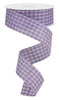 Lavender And white shimmering gingham plaid wired ribbon, 1.5” - Greenery Marketwired ribbonRGA179613