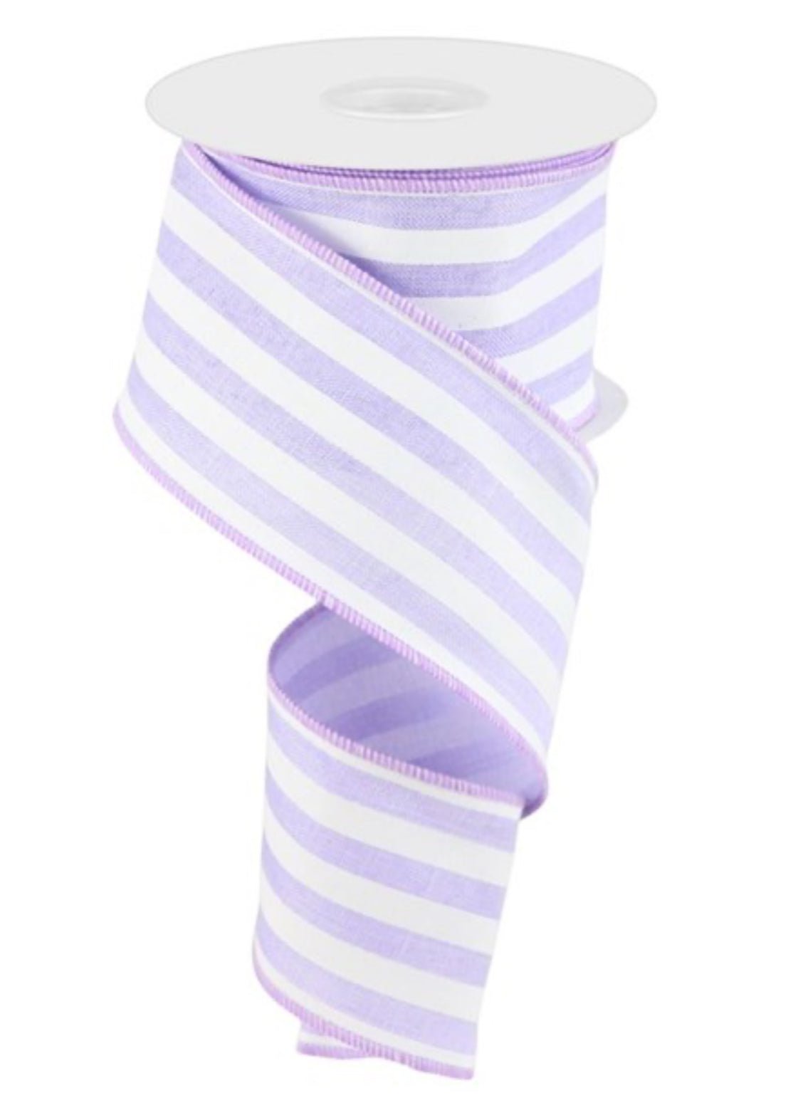 Lavender And white stripe wired ribbon, 2.5” - Greenery Marketwired ribbonRgc1563nr