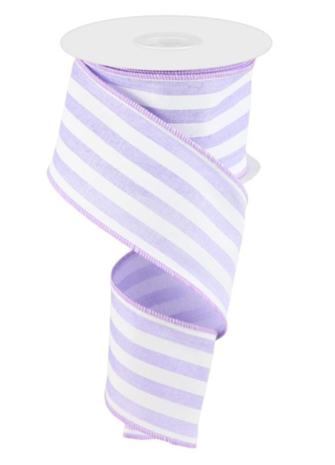 Rgc Ribbon Lavender And white stripe wired ribbon, 2.5” - Greenery Market