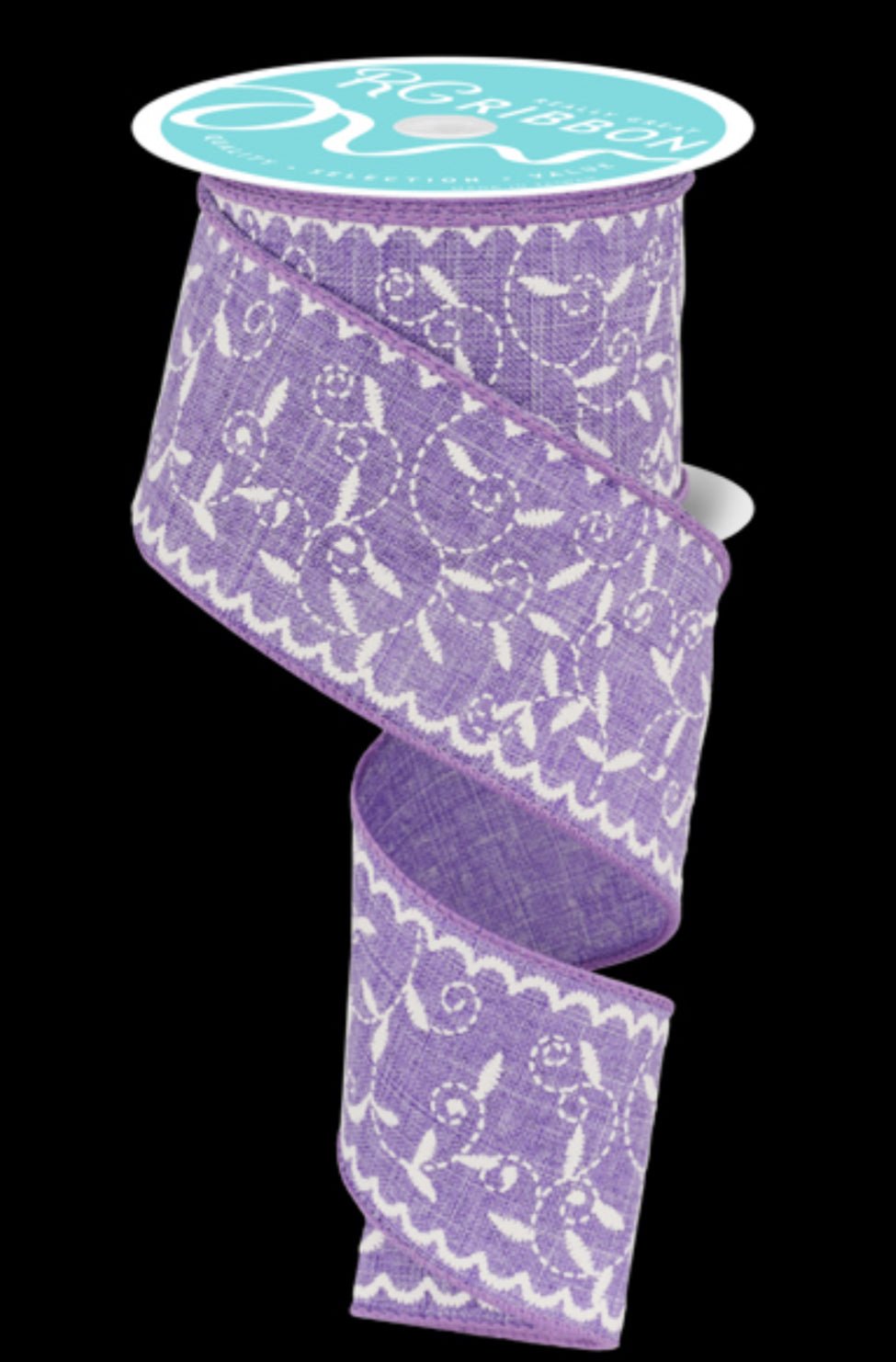 Lavender floral vine wired ribbon 2.5” - Greenery MarketWired ribbonRGF116813