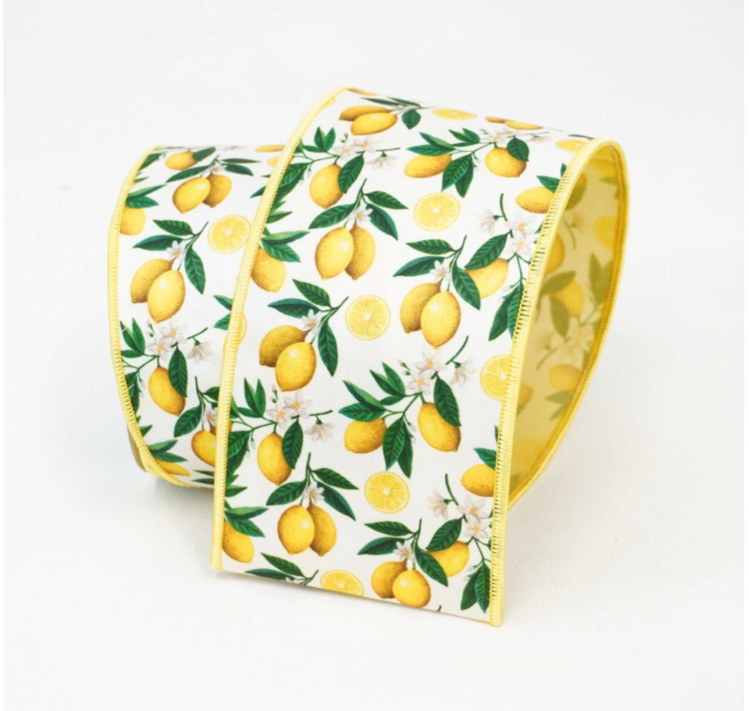 Lemon blossoms 1.5” farrisilk wired ribbon - Greenery MarketRibbons & TrimRK056-46