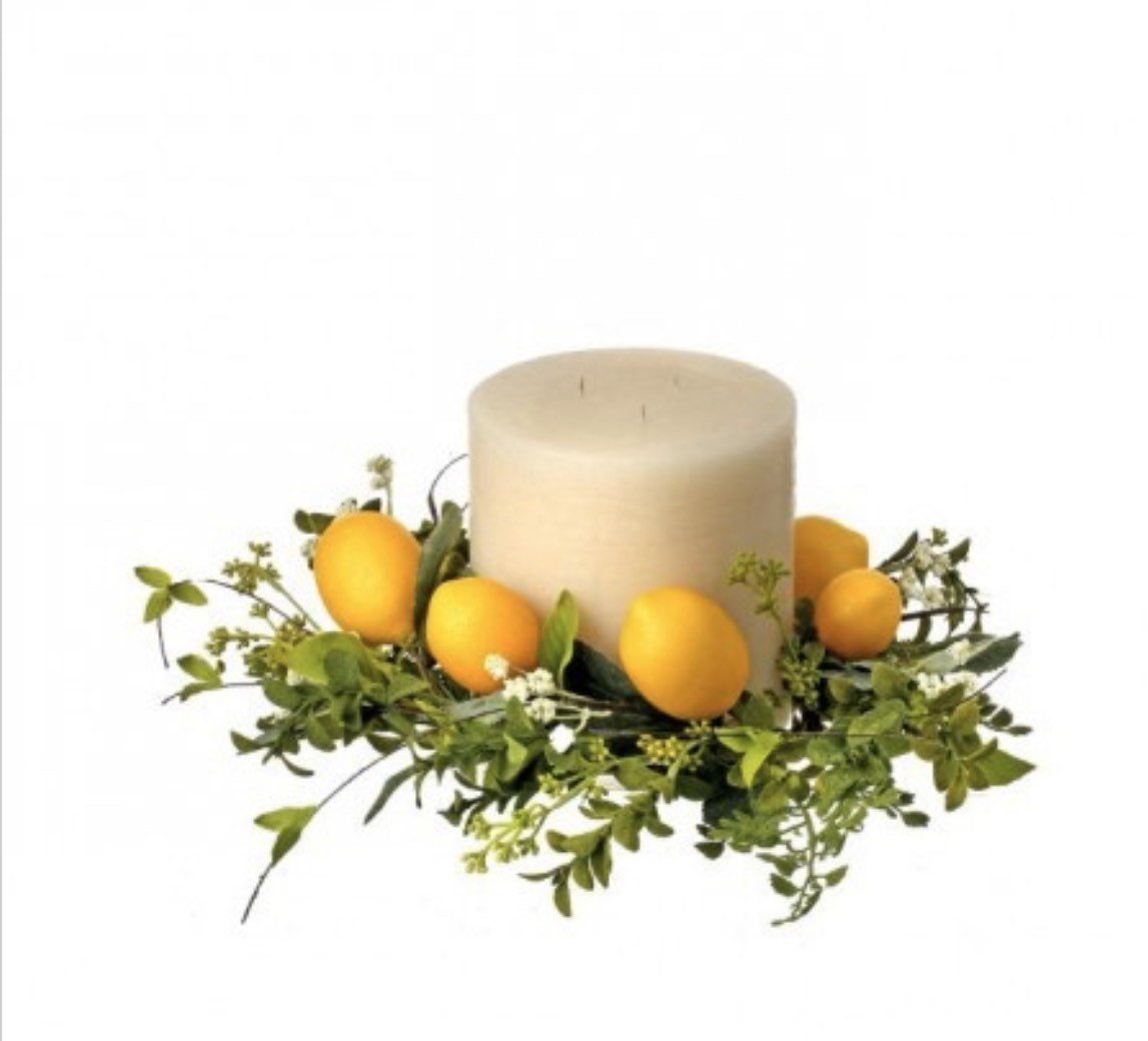 Lemon candle ring, mini wreaths, candle NOT included - Greenery Marketwreath base & containersmtf21867