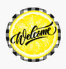 Lemon welcome sign with black and white plaid 10” - Greenery MarketSeasonal & Holiday Decorationsblackwhite10