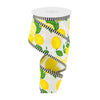 lemons with black and white edge wired ribbon 2.5" - Greenery MarketWired ribbonRGA821527