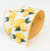 Lemons with yellow and white plaid back 4” farrisilk wired ribbon - Greenery MarketRibbons & TrimRK055-46