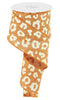 Leopard print wired ribbon -ivory and orange 2.5” - Greenery Market Wired ribbon