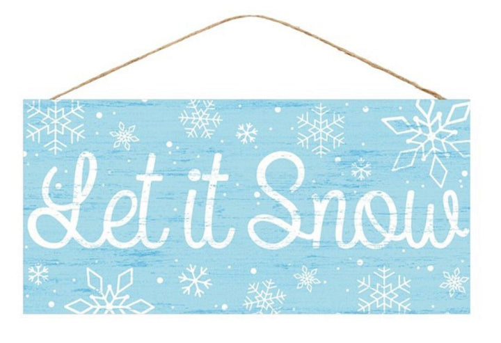 Light Blue Let it snow sign - Greenery MarketWinter and ChristmasAP8279
