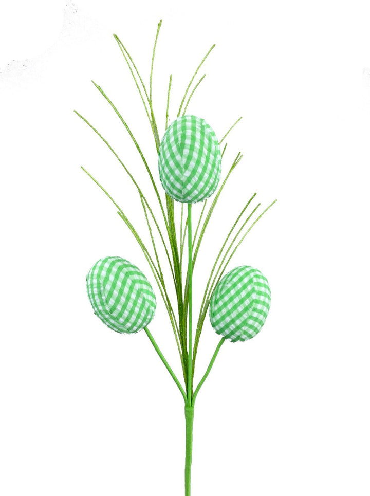 Light Green gingham plaid egg pick - Greenery MarketPicks63002GN