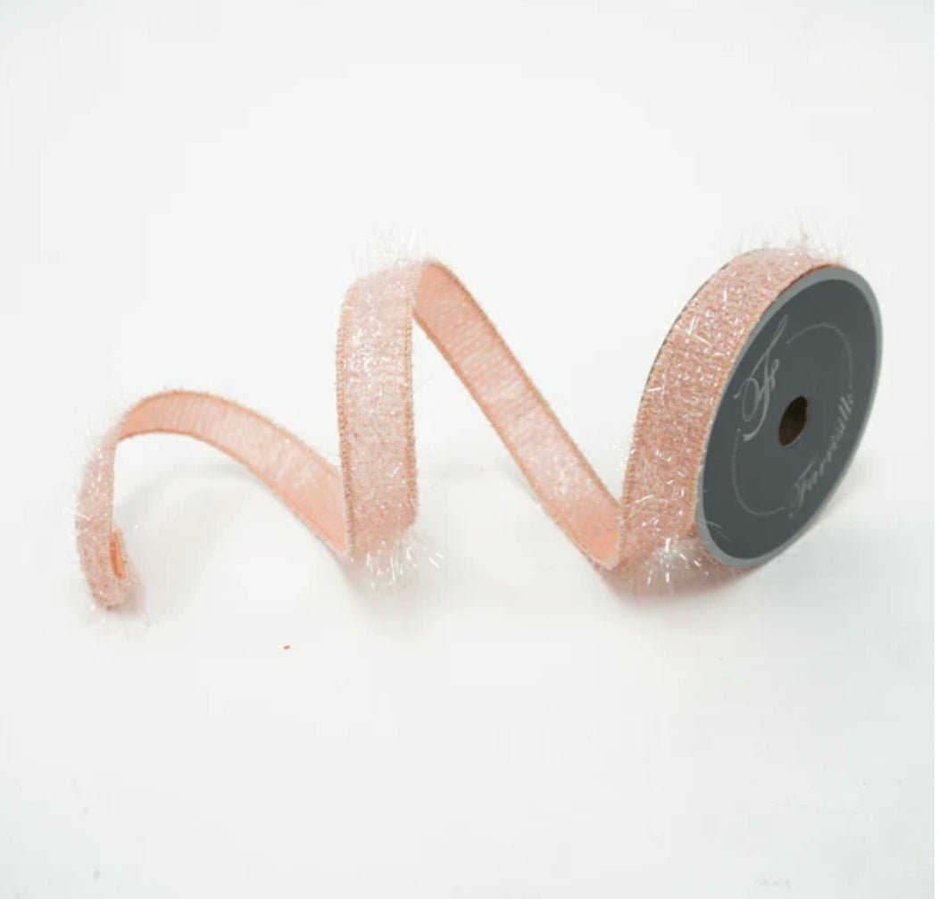 Light pink fuzzy 1” farrisilk wired ribbon - Greenery MarketRibbons & TrimRS043-14