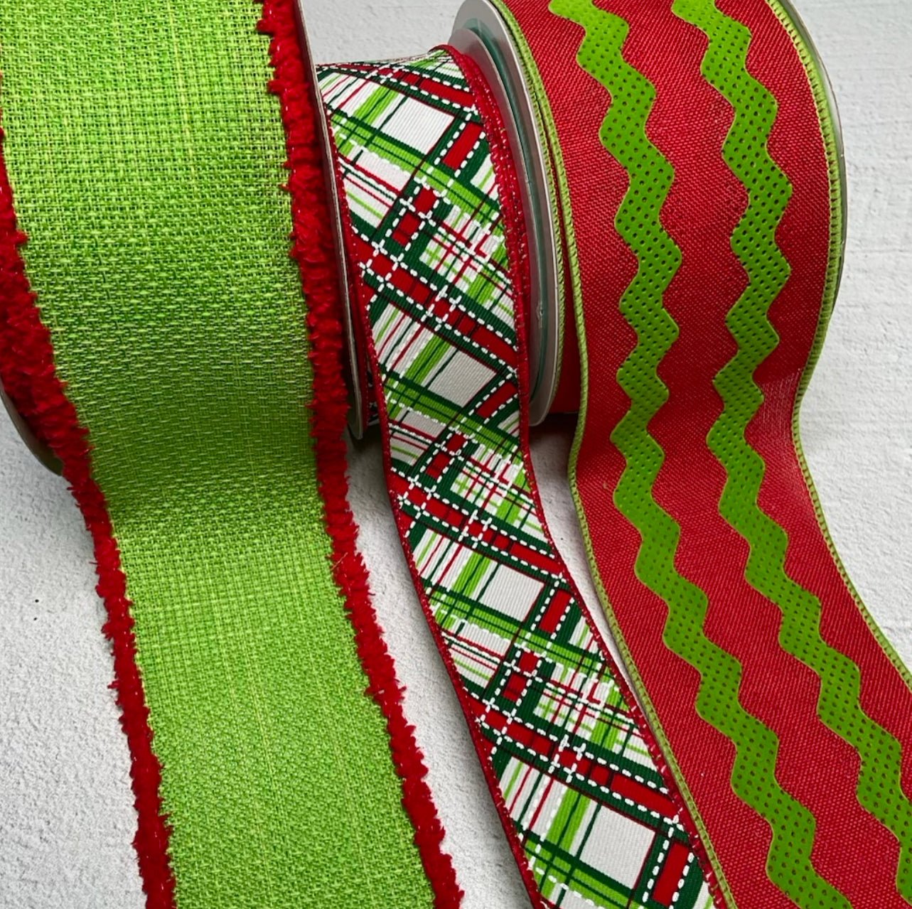 Gray and Red snowflake wired ribbon - 4” - Greenery Market