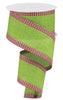 Lime green and red gingham border 2.5” wired ribbon - Greenery MarketWired ribbonRGA1099J7