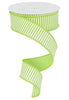 Lime green and white horizontal stripe wired ribbon - 1.5” - Greenery MarketWired ribbonRG1780E9