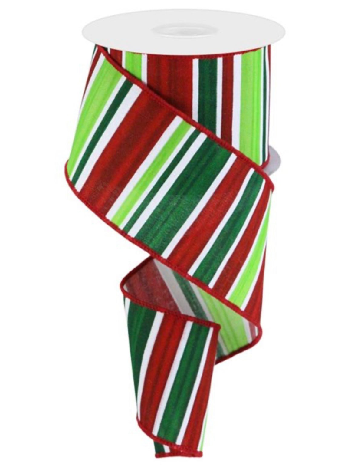 Lime Green Emerald And Red Stripe Wired Ribbon 2 5 Greenery Market lime-green-emerald-and-red-stripe-wired-ribbon-2-5-greenery-market