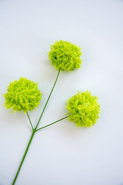 Furry Fabric Ball Ornament: Green, 4.75 — Holiday Whimsy