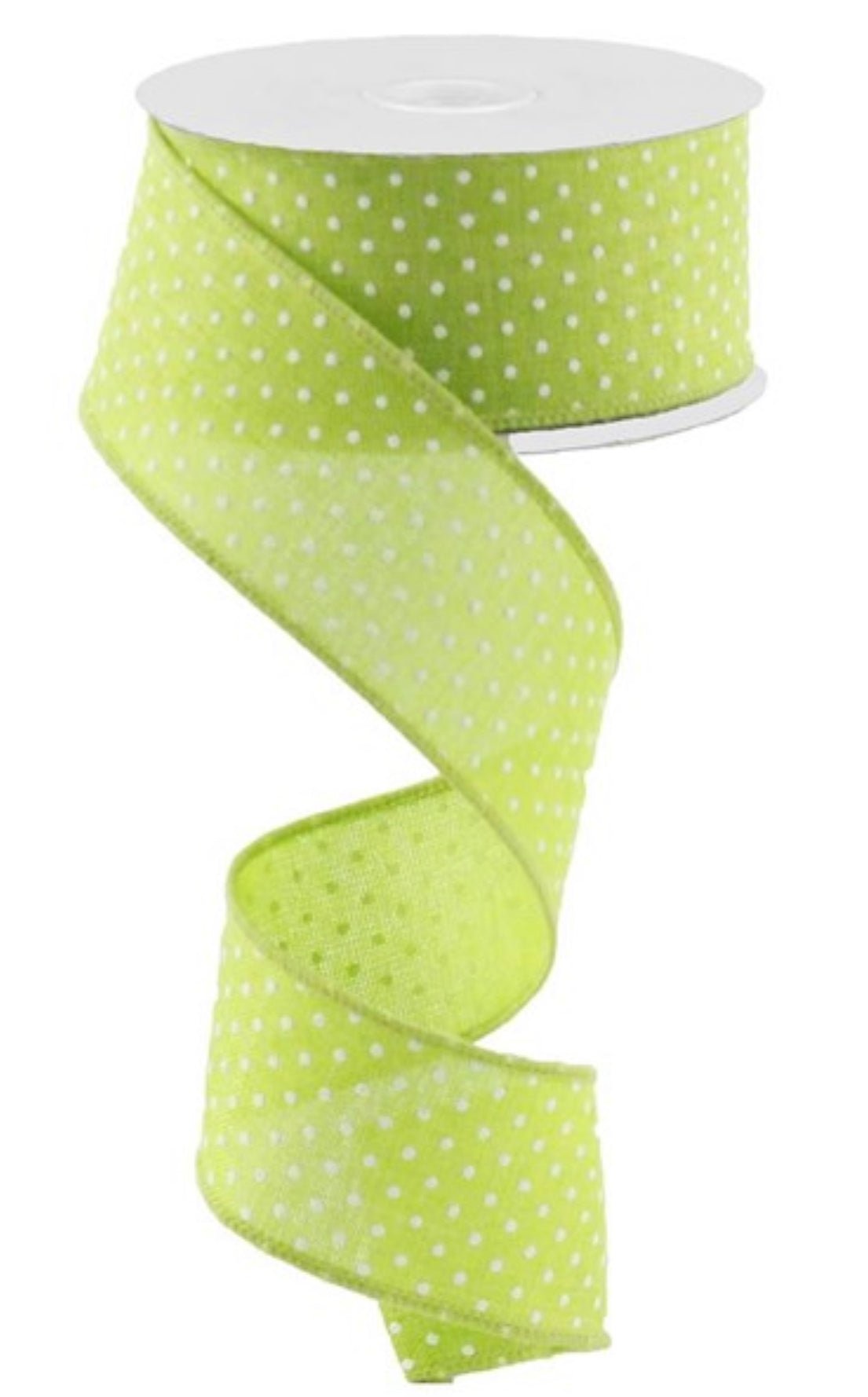 Lime Green raised Swiss dot - Greenery MarketWired ribbonrg0165133