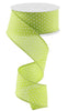 Lime Green raised Swiss dot - Greenery MarketWired ribbonrg0165133