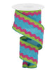 Lime, pink, and turquoise ricrac wired ribbon, 2.5" - Greenery MarketWired ribbonRG202984